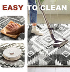 YHSF South West Native American Rug Ritz – Native Tribal American Indian Inspired Rug - Living Room, Bedroom, Hallway, Entryway & High-Traffic Area Rugs - Washable - Soft - Dark Grey, 2 Feet x 7 Feet