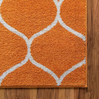 Rugs.com Lattice Frieze Collection Rug – 8' x 11' Orange Medium Rug Perfect for Living Rooms, Large Dining Rooms, Open Floorplans