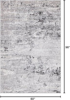 Rugs.com Leipzig Collection Area Rug – 5X8 Grey Low-Pile Rug Perfect for Bedrooms, Dining Rooms, Living Rooms