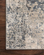 Loloi Teagan Collection TEA-07 Natural/Denim 9'-9" x 13'-6" Area Rug, Large, Soft Neutral Rug, High-Traffic for Living Room, Bedroom, Home Office, Dining Area