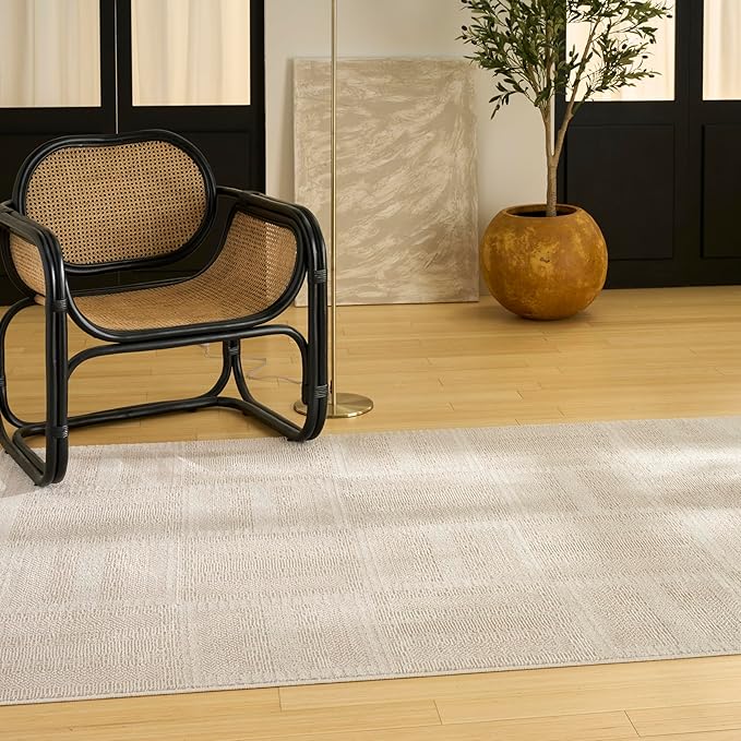 Nourison Home Nordic Taupe 4' x 6' Area Rug - Easy Clean, Non Shedding, Bed Room, Living Room, Dining Room, Kitchen (4' x 6')