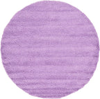 Unique Loom Solid Shag Collection Area Rug (8' Round, Lilac)