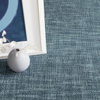 Dash and Albert Crosshatch Denim Hand Micro Hooked Wool Rug, 4 X 6 Feet, Blue Solid Pattern - Premium Luxury Hotel Quality Soft Breathable Hypoallergenic Machine Washable Easy Care All Season