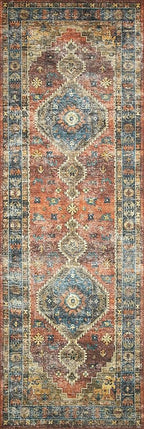 Loloi II Skye Collection SKY-07 Terracotta/Sky 3'-6" x 5'-6" Accent Rug