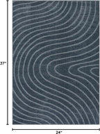 LUXE WEAVERS Modern Geometric Wave Blue 2x3 Area Rug