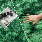 Large Shag Area Rugs 6 x 9, Plush Fuzzy Rugs for Living Room, Ultra Soft Fluffy Furry Rug for Bedroom, Indoor Carpet Nursery Rugs for Kids Room Home Decor, Tie-Dyed Emerald Green