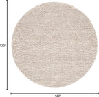 SAFAVIEH Natura Collection Area Rug - 10' Round, Beige, Handmade Wool Blend, Textured Design, Ideal for Living Room, Bedroom, Dining Space (NAT620B)
