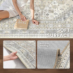 zesthome 9x12 Area Rugs,Stain Resistant Washable Rug,Ultra-Thin Rugs for Living Room,Bedroom,Non-Slip Backing Home Decor Large Area Rug (Beige,9'x12')