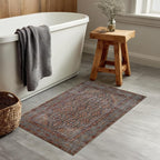 Kuden 3x5 Small Rug, Machine Washable, Non-Slip Backing, Vintage Style, Soft, Low Pile, Area Rugs for Entryway Kitchen Indoor Entrance