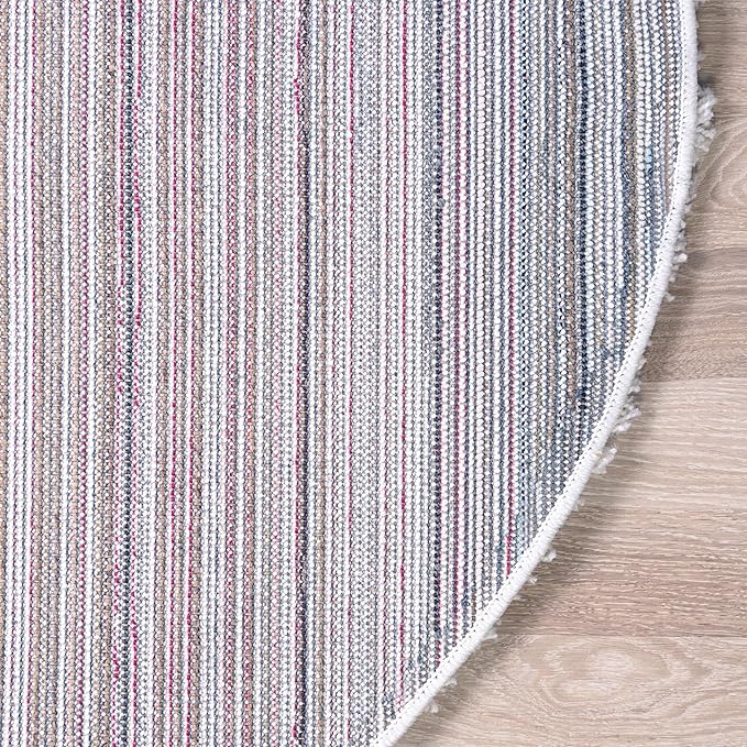 Unique Loom Solid Shag Collection Area Rug (4' 1" Round, Snow White)