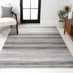 JONATHAN Y Austin Gradient Striped Gray/Black Indoor Area Rug, 4x6, Modern, Contemporary, Easy-Cleaning for Living Room, Bedroom, Kitchen, Pet Friendly, Non-Shedding (LUX103A-4)