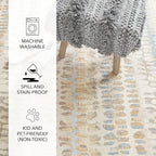 Dash and Albert Paint Chip Machine Washable Area Rug - 2' x 3' Natural - Geometric Accent Rug - Anti-Slip Backing, Lightweight, Machine Washable, High Traffic Areas Kitchen, Mudroom, Laundry Room