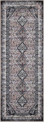 Keen Home Design 2x12 Rug - Machine Washable Runner Rug with Non-Slip Backing, Ideal for Hallway, Entryway, Kitchen, Laundry Room - Vintage, Easy Clean, Durable, Low Pile - (2'6" x 12')