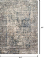 Loloi Teagan Collection TEA-05 Denim/Slate 9'-9" x 13'-6" Area Rug, Large, Soft Neutral Rug, High-Traffic for Living Room, Bedroom, Home Office, Dining Area
