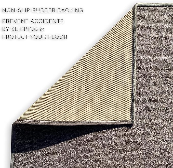 Custom Made Runner Rug for Kitchen Foyer Hallway Entry Choose Your Length 26 Inch Wide Geometric Checkered Design Grey Color (7 feet x 26 inch)