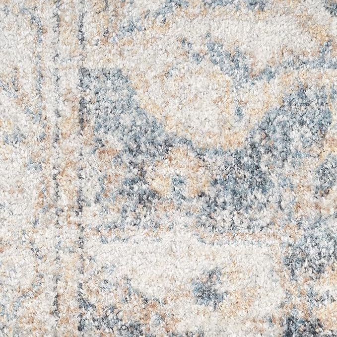 Nourison Home Astra Machine Washable Traditional Grey/Blue 4' x 6' Area Rug, Easy Clean, Non Shedding, Bed Room, Living Room, Dining Room, Kitchen (4x6)