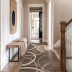 Rugshop Modern Wavy Circles Design Runner Rug, Non-Shedding Carpet for Hallway, Entryway, or Kitchen, Brown, 2'7" x 10'