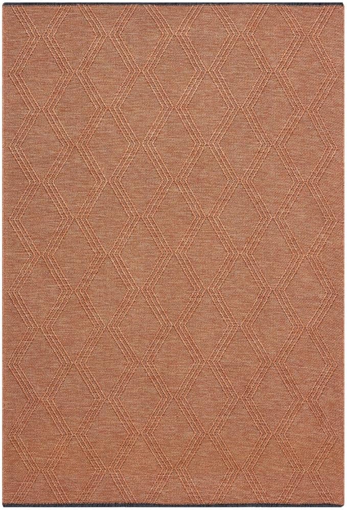 LUXE WEAVERS Modern Farmhouse Orange 6x9 Washable Area Rug, Anti-Slip Diamond Pattern Carpet