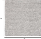 SAFAVIEH Natura Collection Area Rug - 10' Square, Silver, Handmade Wool Blend, Textured Design, Ideal for Living Room, Bedroom, Dining Space (NAT620C)