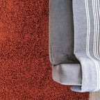 Unique Loom Solid Shag Collection Area Rug (4' 1" Round, Terracotta)