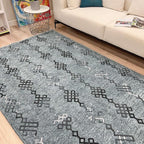 Alfa Rich 5x8 Bluish Gray Washable Area Rugs for Living Room Bedroom Kitchen Decor Cotton Rug