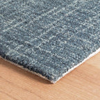 Dash and Albert Crosshatch Denim Hand Micro Hooked Wool Rug, 8.5 X 11.5 Feet, Blue Solid Pattern - Premium Luxury Hotel Quality Soft Breathable Hypoallergenic Machine Washable Easy Care All Season
