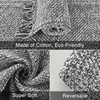 Collive Washable Area Rug 3' x 5', Modern Woven Kitchen Rugs, Grey/Cream Braided Cotton Rug Indoor Door Mat Throw Carpet for Entryway Living Room Nursery Mudroom Laundry Room