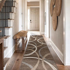 Rugshop Modern Wavy Circles Design Runner Rug, Non-Shedding Carpet for Hallway, Entryway, or Kitchen, Brown, 2'7" x 10'