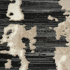 Abani Terra Cream Area Rug for Living Room, Bedroom - Black Abstract Pattern - 5' x 8' - Durable & Easy to Clean