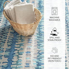 Dash and Albert Paint Chip Machine Washable Area Rug - 6' x 9' Blue - Geometric Accent Rug - Anti-Slip Backing, Lightweight, Machine Washable, High Traffic Areas Kitchen, Mudroom, Laundry Room