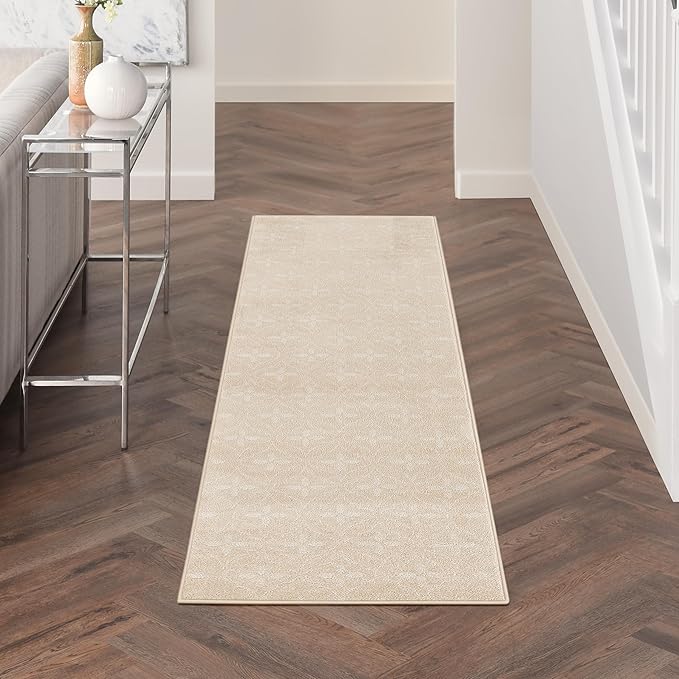 Nourison Home Nourison Essentials Ivory Beige 2'2" x 7'6" Area Rug - Easy Clean, Non Shedding, Bed Room, Living Room, Dining Room, Kitchen (8' Runner)