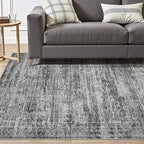 10x14 Area Rug Living Room Rugs - Washable Neutral Modern Abstract Soft Thin Rug Indoor Floor No Slip Rug Carpet for Bedroom Under Dining Table Home Office Decor - Dark Gray