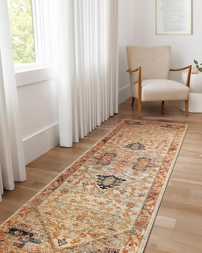 Loloi Jocelyn Collection JOC-01 Sand/Multi 2'-3" x 7'-6" .38" Thick Runner Rug