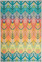 Dash & Albert Seneca Multi Machine Washable Rug, 6 X 9 Feet, Multi Graphic Pattern