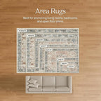 RUGGABLE Washable Area Rug – Kamran Admiral Blue 5x7, Stain-Resistant, Non-Slip – Medium Machine Washable Rugs for Living Room, Bedroom, Hallway, Entryway & Office–with Cushioned Pad