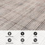 Rugshop Bohemian Stripe Lines Washable Non Slip Runner Rug 2' x 10' Brown