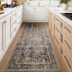 Rust Red Runner Rug 2x12 Vintage Area Carpet Hallway Long Indoor Kitchen Washable Living Room Low Pile Traditional Distressed Retro Accent Throw Rug Non Slip Laundry Bathroom Office