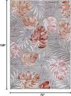 CAMILSON Indoor Outdoor Rug, Multi Color 6’x9’ Leaf Tropical Botanical Area Rugs for Indoor and Outdoor patios, Easy-Cleaning Non-Shedding Living Room, Garden and Kitchen Washable Outside Carpet (6x9)