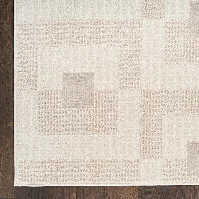 Nourison Home Nordic Ivory Beige 5' x 7' Area Rug - Easy Clean, Non Shedding, Bed Room, Living Room, Dining Room, Kitchen (5' x 7')