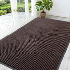 OLANLY Front Door Mat Indoor Outdoor Entrance, Waterproof Heavy Duty Doormat, Fade Resistant, Low Profile, Easy Clean Patio Porch Welcome Floor Mats for Entry, 59x34, Tan