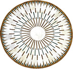 Sn Alef Home Round Designer Rug for Living Room | Handcrafted Black & White Boho Floor Carpet | Modern Ethnic Circular Mat for Home Décor & Meditation Space (White_9x9)