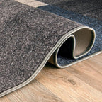 Rugshop Modern Boxes Design Non-Slip (Non-Skid) Carpet for Hallway,Entryway,Kitchen Runner Rug 2' x 10' Blue