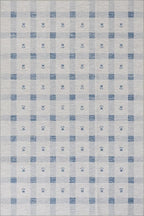 Dash & Albert Valen Plaid Blue Machine Washable Rug, 2 X 3 Feet, Blue/White Plaid Pattern