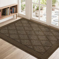 COSY HOMEER Non-Slip Door Mat 32"x48", Entryway Rugs Low Profile Absorbent Dirt Trapper Doormat for Front Entrance, Washable Polypropylene Entry Mat (Dark Brown)