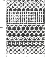 Livabliss Hapsburg Moroccan Shag Area Rug,6'7" x 9'6",Black/White
