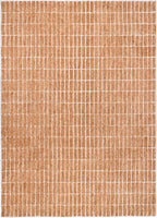 Hand-Tufted 100% Wool Area Rug – Unique Modern Geometric Grid Pattern, Soft Plush Textured Carpet for Living Room, Bedroom, Dining Room & Entryway (Gold, 5' Round)