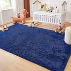 Andency 8x10 Area Rugs for Living Room, Navy Non-Slip Fluffy Soft Large Shag Bedroom Carpet, Big Indoor Thick Nursery Rug for Kids Dorm Home Decor Aesthetic