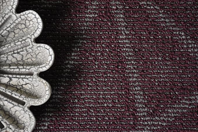 Furnish my Place Geometrical Pattern Indoor/Outdoor Refine Burgundy Abstract Area Rug, Doorway Mat, Contemporary Rug for Living Room, Entryway, Made in USA - 3' x 4' Oval