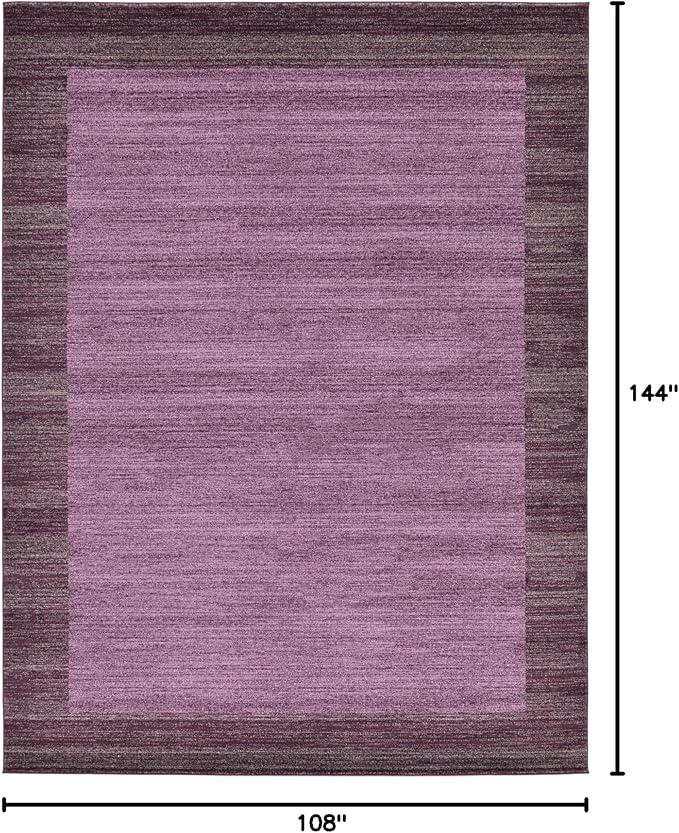 Rugs.com Angelica Collection Rug – 9' x 12' Violet Medium Rug Perfect for Living Rooms, Large Dining Rooms, Open Floorplans