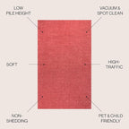 JONATHAN Y Haze Solid Low-Pile Red Indoor Area Rug 8x10, Coastal,Bohemian,Minimalist,Classic, Easy-Cleaning for Living Room,Bedroom,Kitchen,Pet Friendly,Non-Shedding (SEU100E-8)